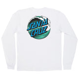 Santa Cruz Wave Dot L/S Regular T-Shirt Mens, White