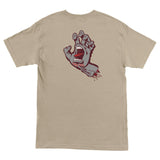 Men's Screaming Hand Regular T-Shirt, Sand w/ Maroon Grey