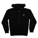 Tone Stamped Dot Zip Women's Hooded Midweight Sweatshirt, Black