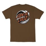 Wave Dot Men's T-Shirt, Dark Chocolate w/ Grey/Orange